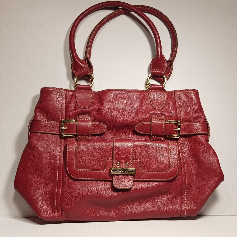 Red Leather Franco Sarto Satchel Bag